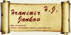 Hranimir Jankov vizit kartica